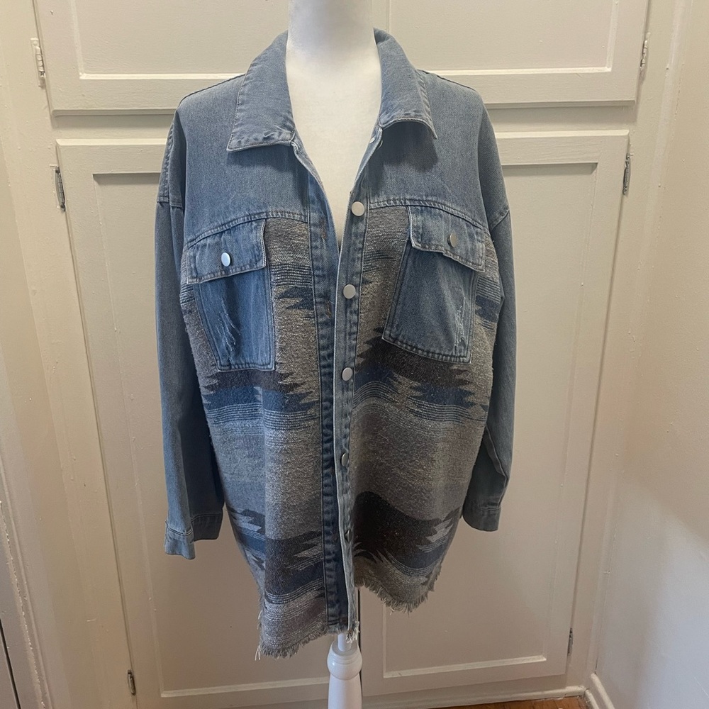 Denim Aztec Overshirt - Picture 2 of 5